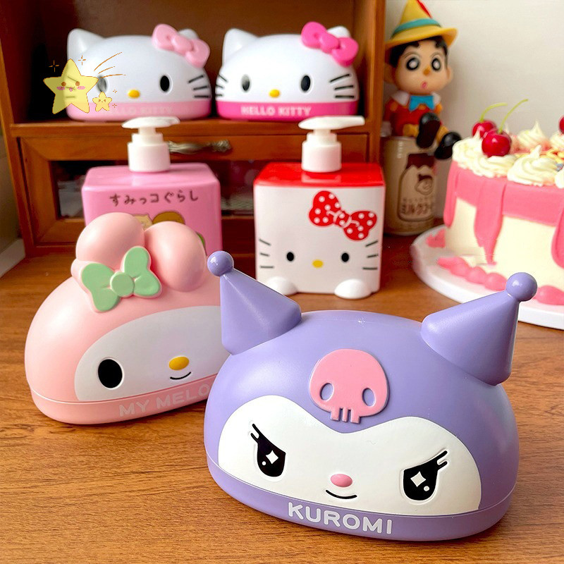 [JBTH] Kawaii Sanrio Hello Kitty กล่องสบู่ Kuromi My Melody จานสบู่ลื่นท่อระบายน้ํา Travel Home ห้องน้ําถาดสบู่ [JB]