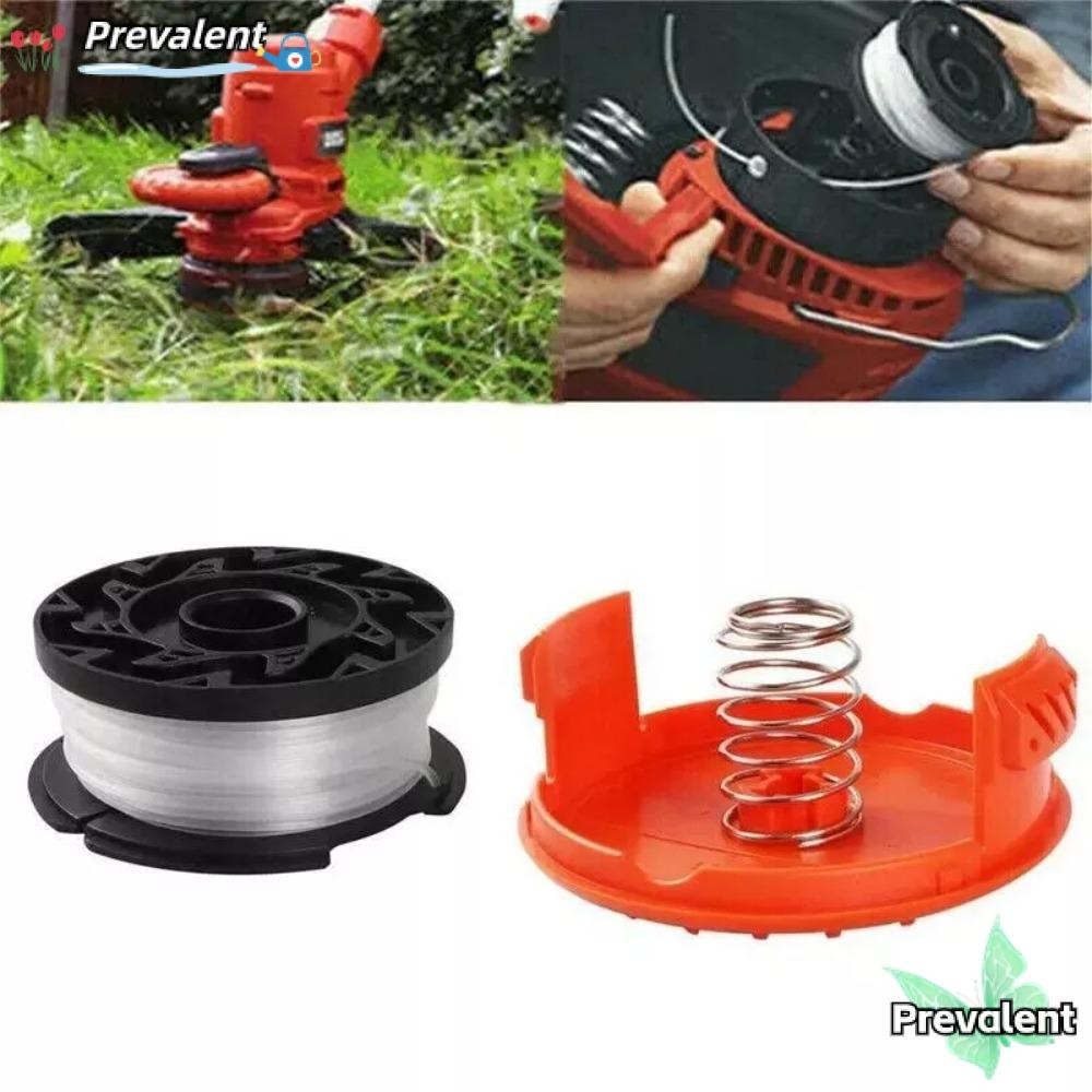 Preva Trimmer Spool Line, อุปกรณ์ไนลอนเครื่องตัดหญ้าเปลี่ยน Spool, อุปกรณ์สนามหญ้าสวนทนทาน Strimmer ฝาครอบหมวก + Spool Line Top สําหรับ Black & Decker