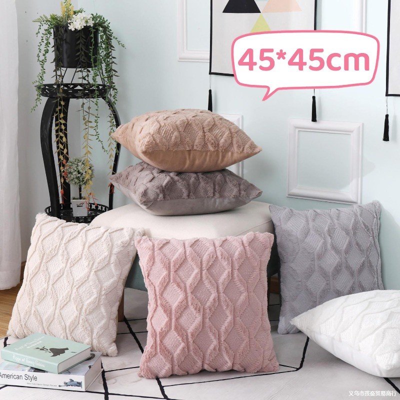 พร้อมส่ง ปลอกหมอน ผ้าซาติน ทรงสี่เหลี่ยม ปลอกหมอนอิง 45x45cm นุ่มสบาย สําหรับตกแต่งบ้าน โซฟา