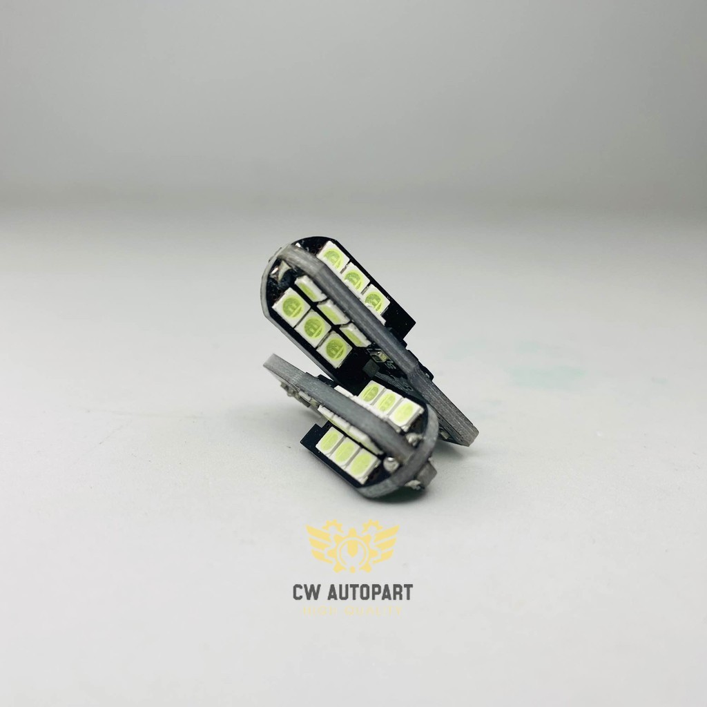 หลอดไฟหรี่ LED 24 ชิป CANBUS ขั้ว T10 แบบเสียบ สีขาว,สีส้ม T10 24SMD 3030 (1 คู่)