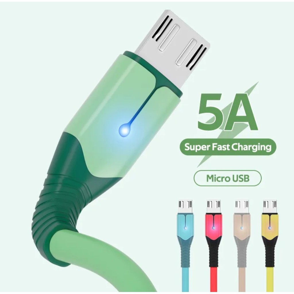 สายชาร์จเร็ว LED Type C สีดําเมื่อชาร์จรองรับ Fast Charging A5 samsun xiaom oppoo VIVO HUWAI....