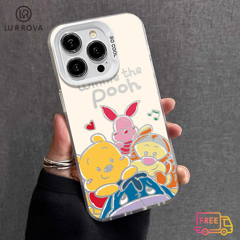 Case สำหรับ OPPO A3 Pro A80 A3X A18 A79 A17 A38 A57 A60 A77S A58 A78 A98 A54 A76 A96 A16 A15 A9 2020 A5 2020 A7 A5S A12 A93 A94 A17K วินนี่เดอะพูห์ภาพกันกระแทกกรณีโทรศัพท์ TPU