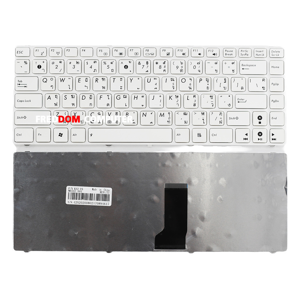 คีย์บอร์ด Asus A42J A42S A43S K42J K43S K43E UL30 U30 สีขาว TH-US KEYBOARD