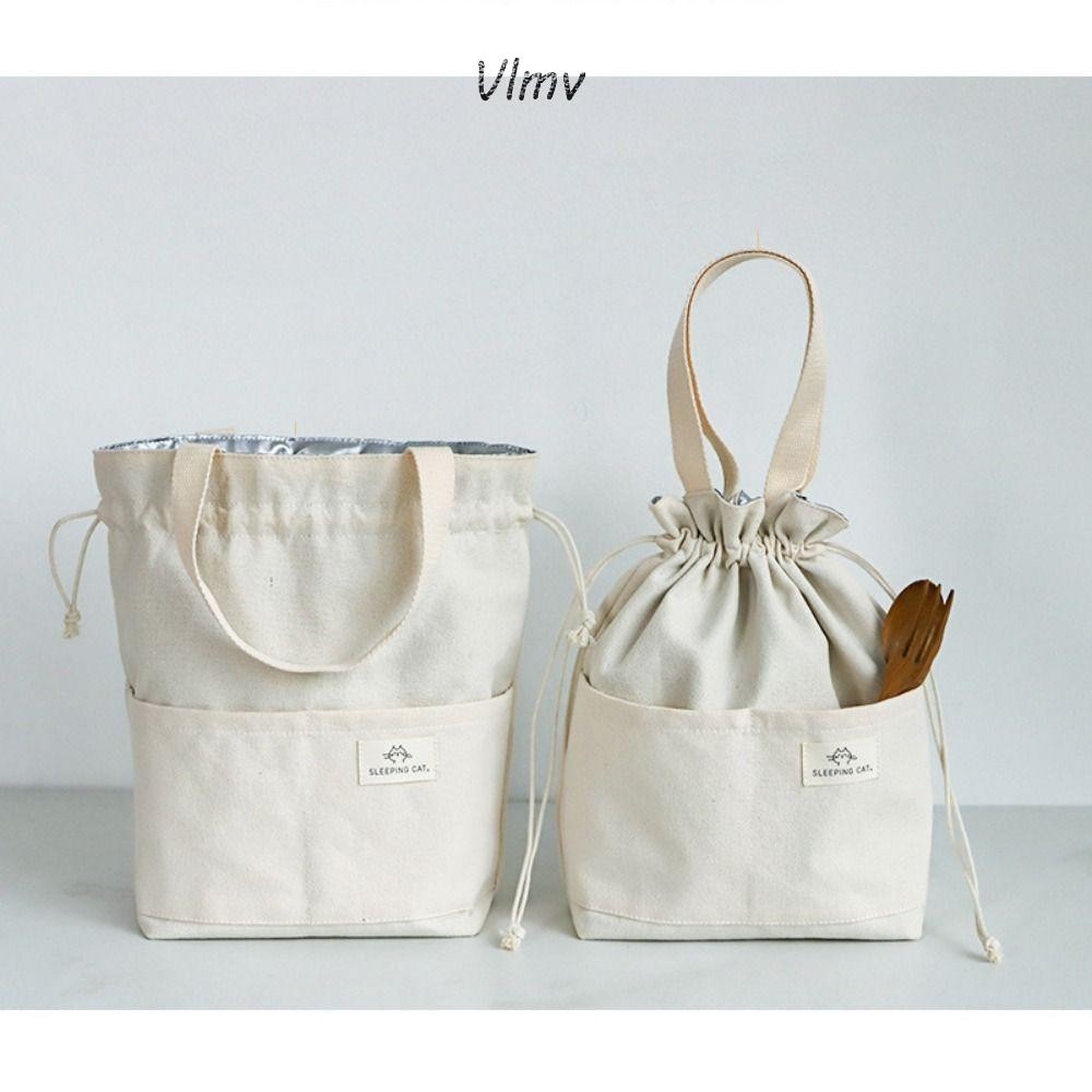 กระเป๋าใส่ข้าวกลางวันหุ้มฉนวน VLMV, กล่องอาหารกลางวันข้นอลูมิเนียมฟอยล์, กระเป๋าเก็บความเย็นหูรูดผ้าใบคุณภาพสูง