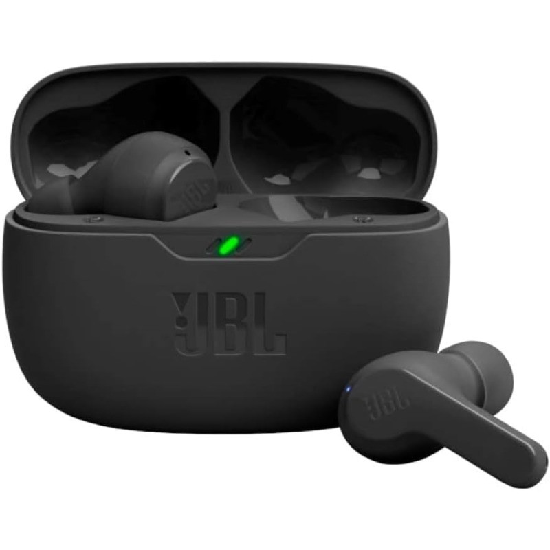 Jbl Vibe Beam - True Wireless JBL Deep Bass Sound Earbuds, Bluetooth 5.2, Water & Dust Resistance, Hands-free call with VoiceAware, อายุการใช้งานแบตเตอรี่สูงสุด 32 ชั่วโมง (สีดํา)