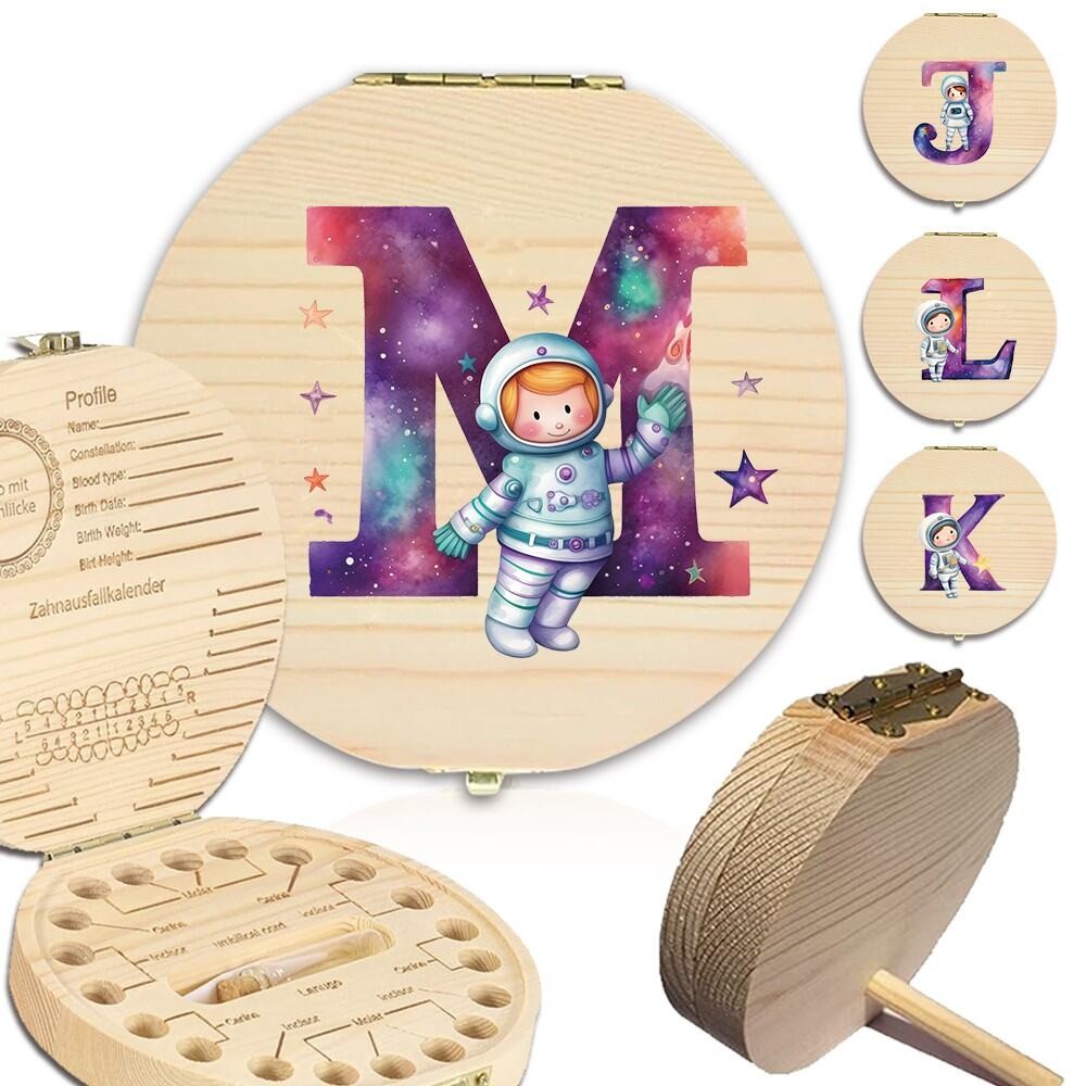 สินค้าสปอต กล่องเก็บฟันน้ำนมสำหรับเด็กทารกและเด็กผู้หญิง เคสยาม จดหมายนักบินอวกาศที่น่าพึงพอใจ พิมพ์ลาย