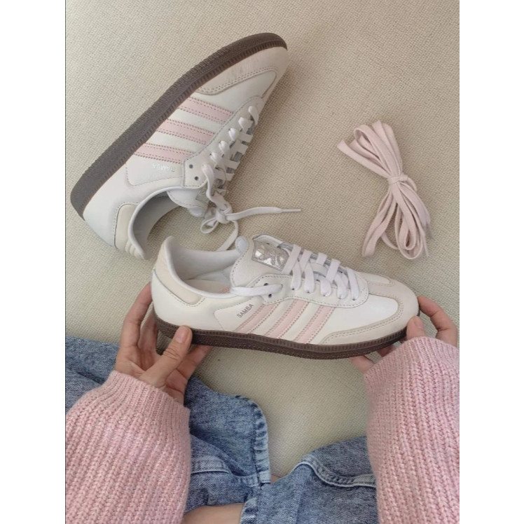 ( ของแท้ 100%) adidas originals SAMBA OG W Unisex white pink