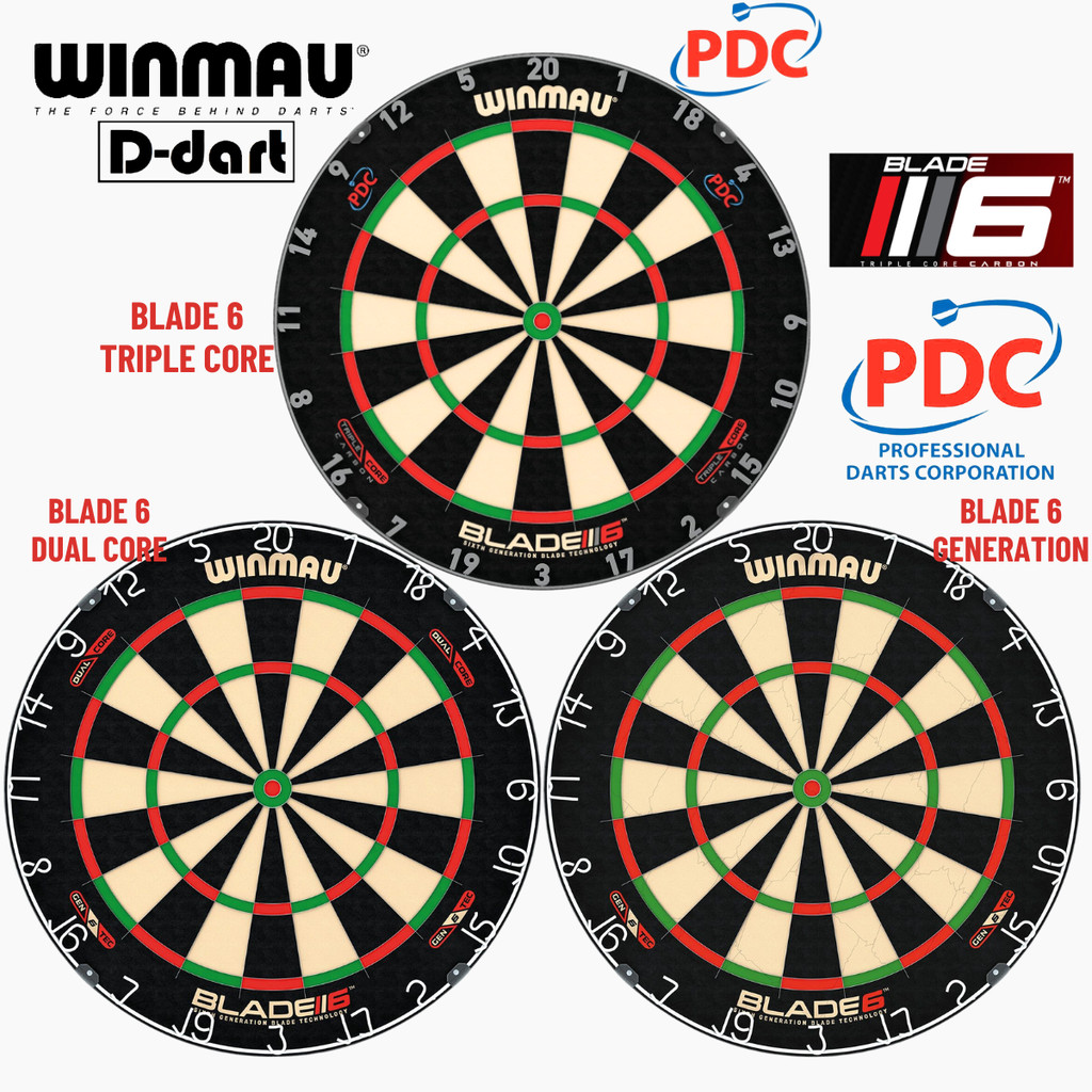 WINSMAU STEEL TIP DARTBOARD - (BLADE 6 / DUAL CORE / TRIPLE) PDC STEEL TIP BRISTLE BLADE DART BOARD