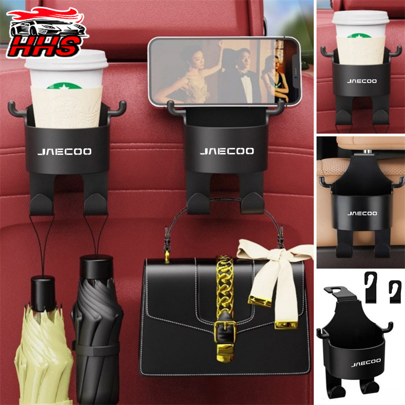 Jaecoo J7 รถที่นั่งกลับถ้วยน้ําพร้อมตะขอกล่องเก็บรถที่วางโทรศัพท์มัลติฟังก์ชั่รถชั้นวางเครื่องดื่มตะขออุปกรณ์จัดเก็บข้อมูลสําหรับ JAECOO J7 J8 J6 J5 7 6 5 EV