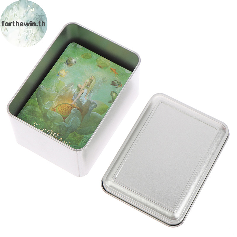 Forthewin 110x80x65 มม.tinplate ไพ่ทาโรต์กล่องเก็บการ์ดเกมคอลเลกชัน Divination th