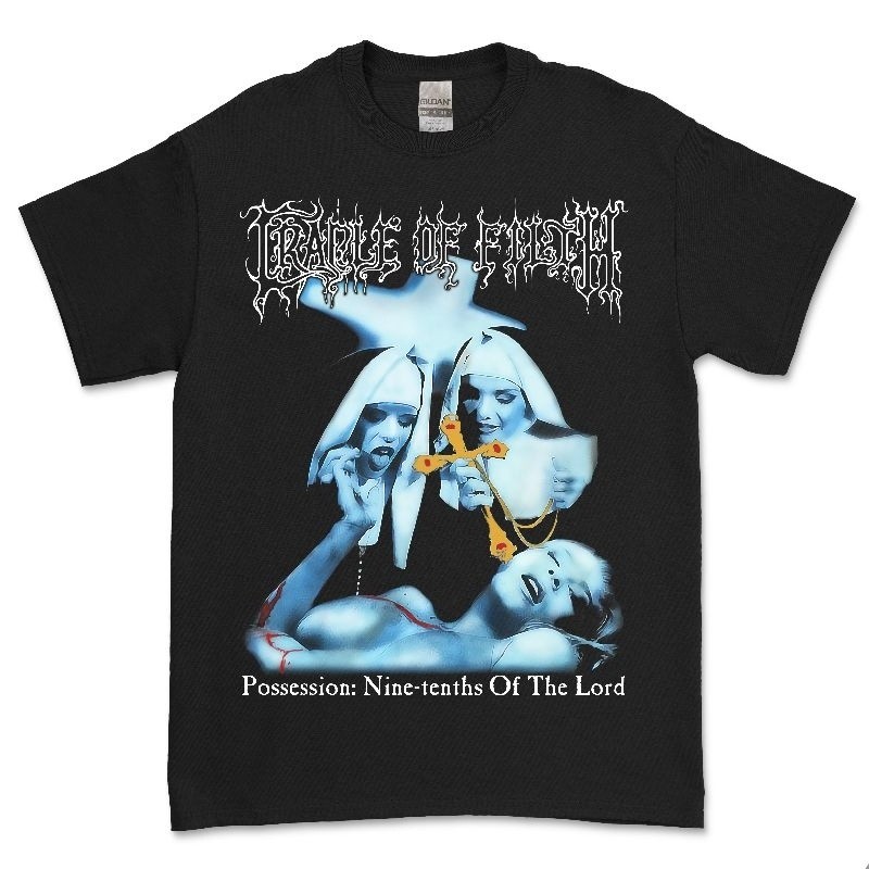 เสื้อยืดคอกลมเสื้อยืด แบนด์ cradle of filth not metallicaS-4XLSize S-5XL