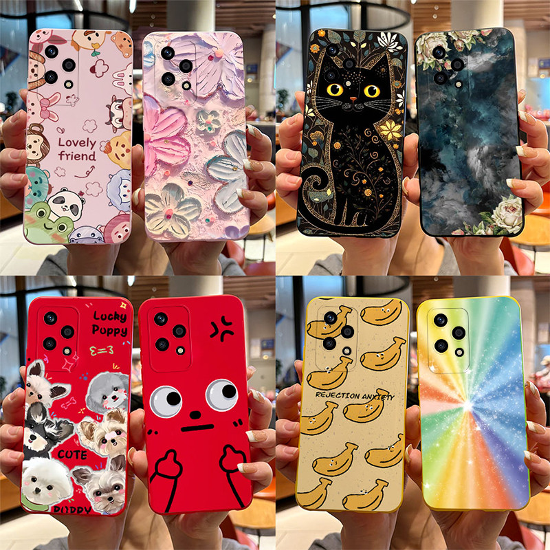 สําหรับ Honor 200 Lite 2023 เคสโทรศัพท์แมวน่ารักการ์ตูนลูกสุนัขสุนัขรูปแบบซิลิโคนอ่อนนุ่ม TPU ฝาหลังสําหรับ Honor 200Lite 5G ปลอก 6.7