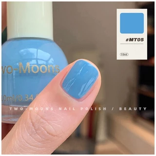 🌈ส่งจากไทย Two moons สีทาเล็บกึ่งเจล โทนสีฟ้า สไตล์เกาหลี ทาเองได้ ไม่ต้องใช้เครื่องอบ สีสวยเหมือนไปทำที่ร้าน