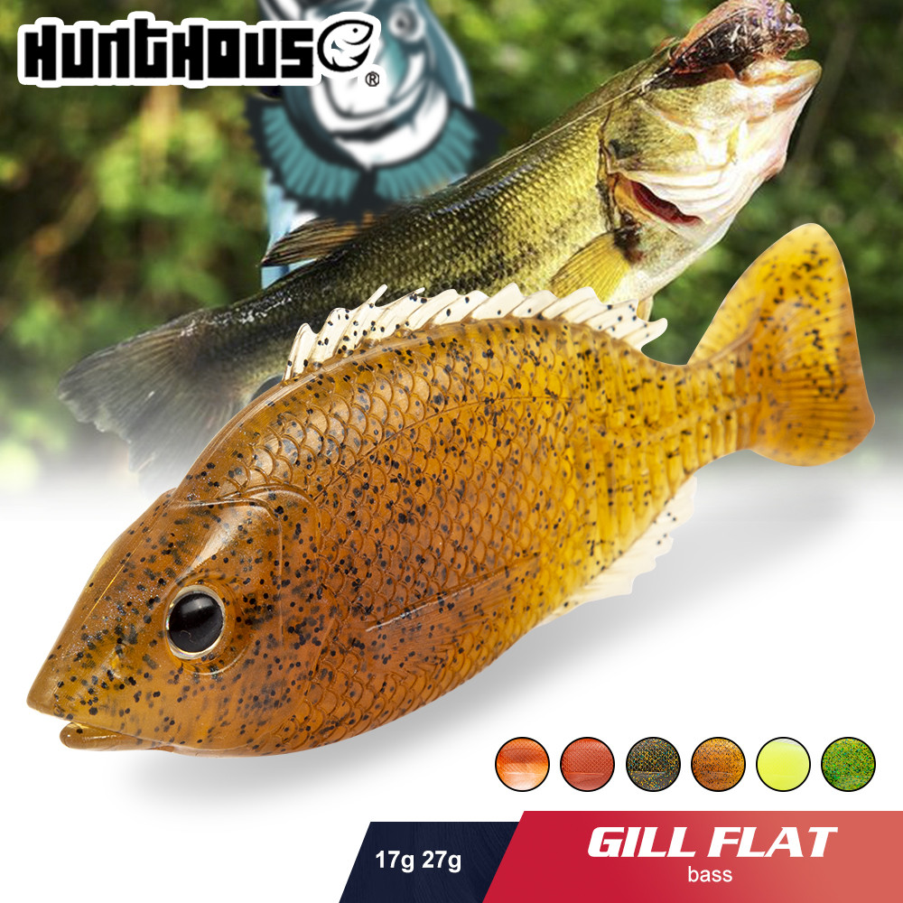 Hunthouse ตกปลา Shinner Soft Lure GILL FLAT 10 มม./17g 120 มม./27g 2 ชิ้น Bionic ซิลิโคนประดิษฐ์ Crankbait Swimbait สําหรับเบส