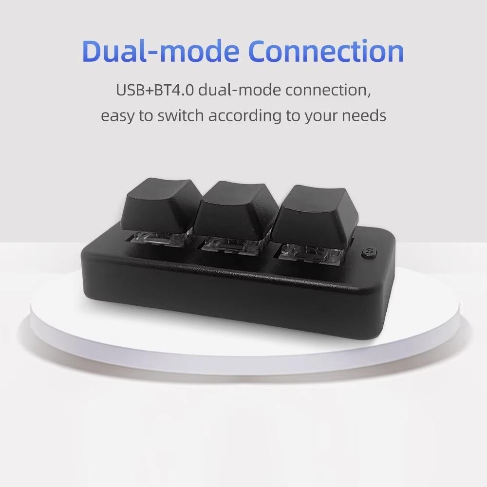 แป้นพิมพ์ WYJS, MK321U MK321G MK321BT คีย์บอร์ดแบบกําหนดเอง 3 ปุ่ม, สีดําสีขาว Mini USB + BT Dual-mode อุปกรณ์เสริมอิเล็กทรอนิกส์สําหรับสํานักงานเกมมัลติมีเดีย