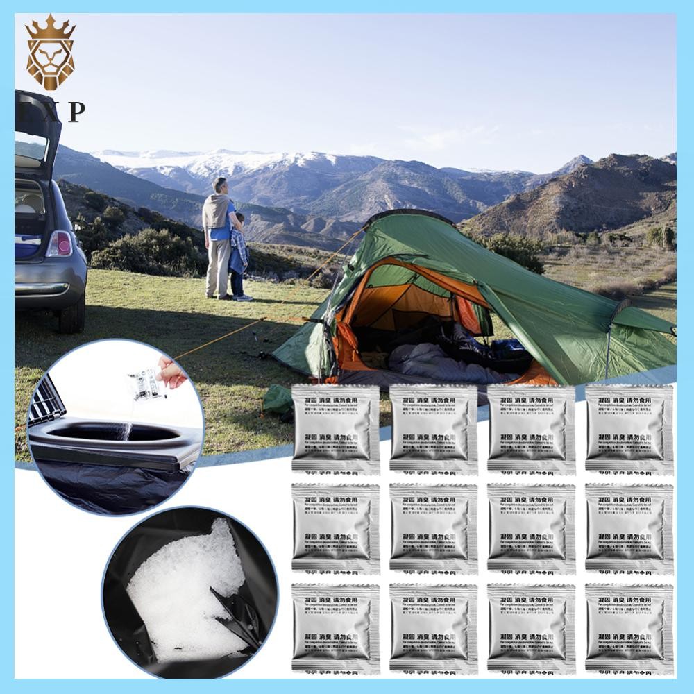 [explosion1.th] 12 ชิ้น Camping Toilet Chemicals Poo Gel ผงห้องน้ําแบบพกพาสําหรับการตั้งแคมป์
