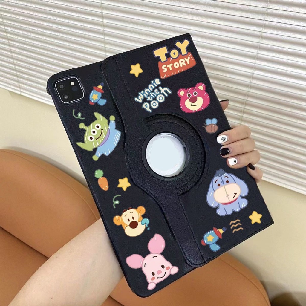 360.เคสฝาพับ หมุนได้360 ํ ตั้งได้ Samsung Tab A9 Plus /Tab A7 lite/Tab S6 lite /Tab S9 FE S9FE เคสหนัง ลายการ์ตูน น่ารัก