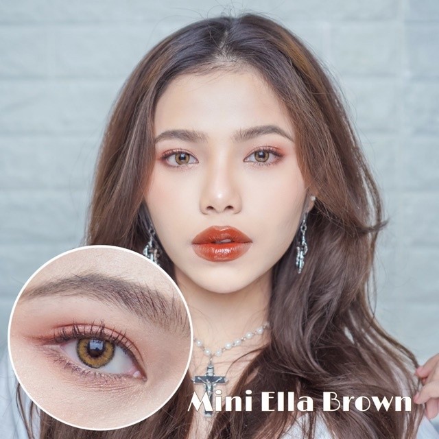 🔥 คอนแทคเลนส์ ❤️Size : S❤️ รุ่น Mini Ella (Kittykawaii) สี : Brown / Hazel / Gray