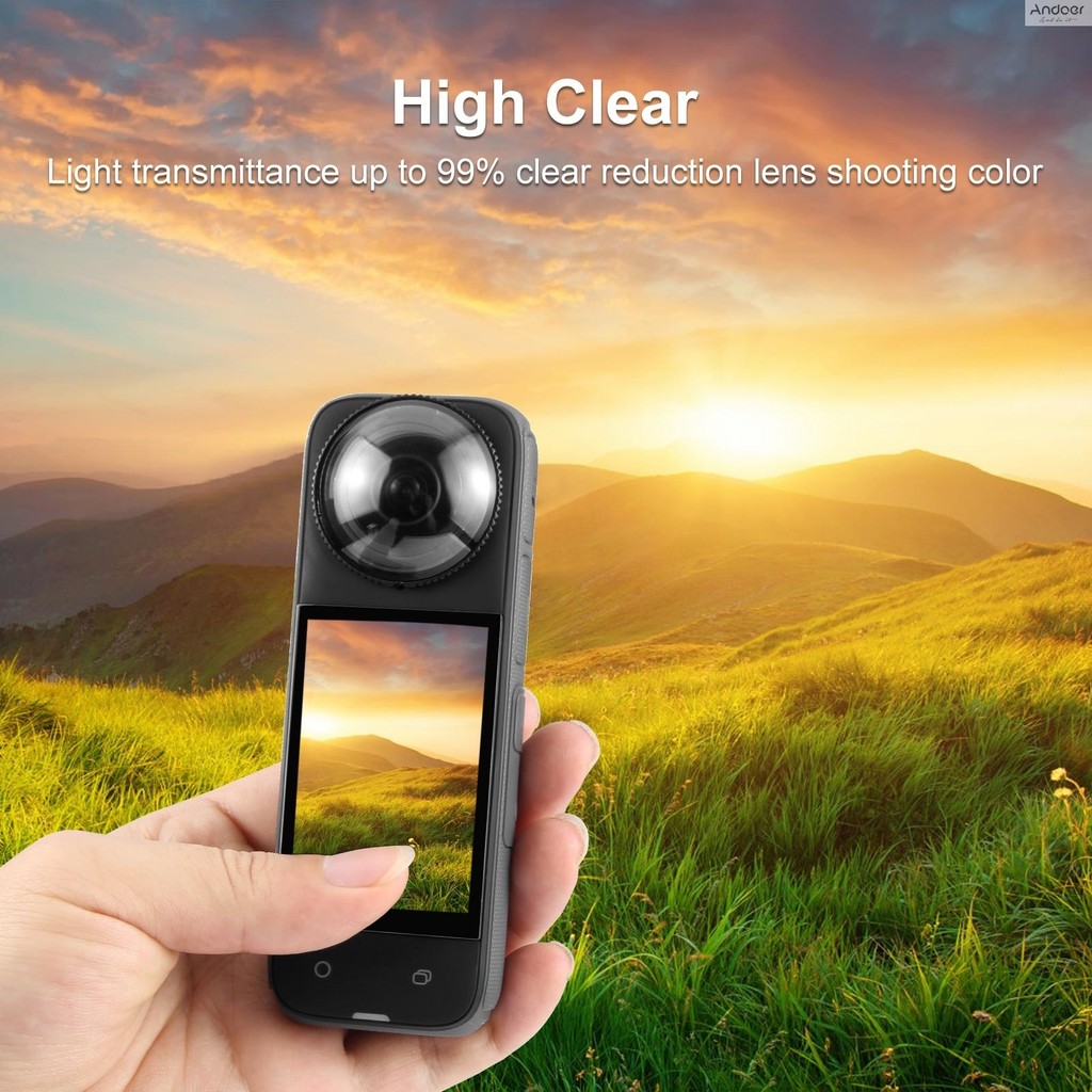 Puluz PU989T Panoramic เลนส์กล้อง Guards เลนส์ฝาครอบป้องกันโปร่งใสฝาครอบเลนส์สําหรับ Insta360 X4 อุปกรณ์เสริม