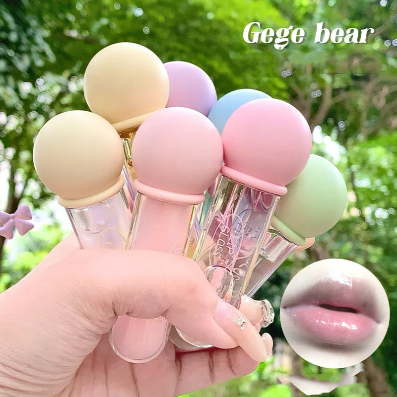 Gege Bear Pudding Jelly Lip Balm Glass Lip Hydrating Transparent Lip Balm