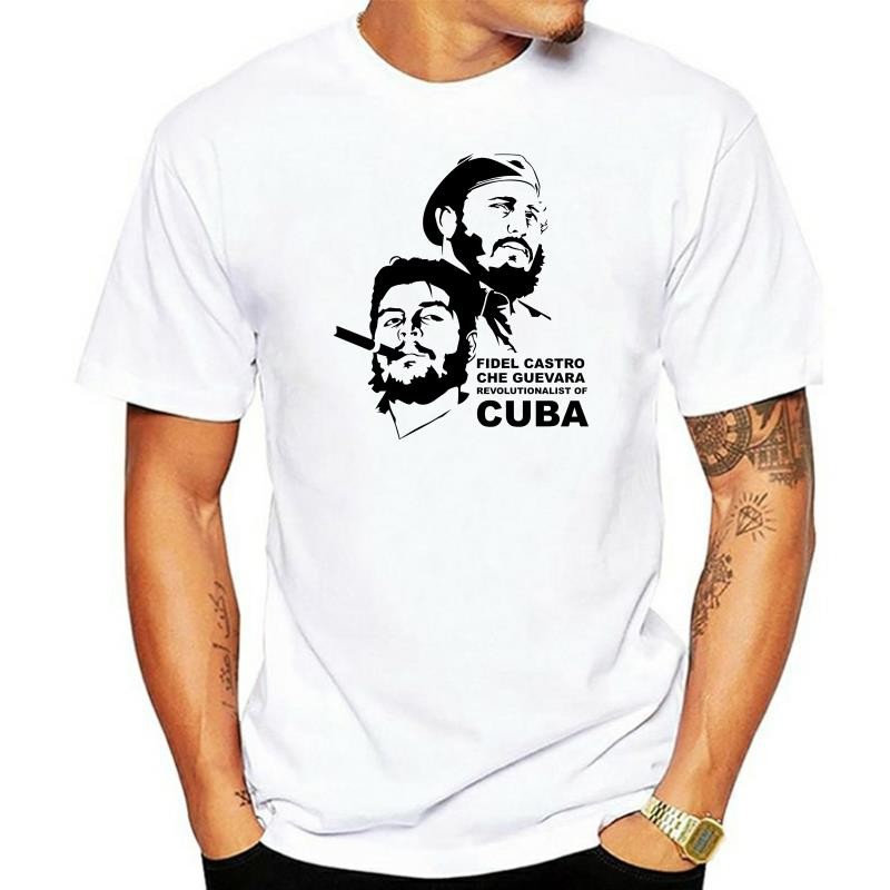 Fidel Castro Che Guevara Revolutionalist Of Cuba พิมพ์ผู้ชายเสื้อยืดแขนสั้นเสื้อ Tee จัดส่งฟรีราคาถู