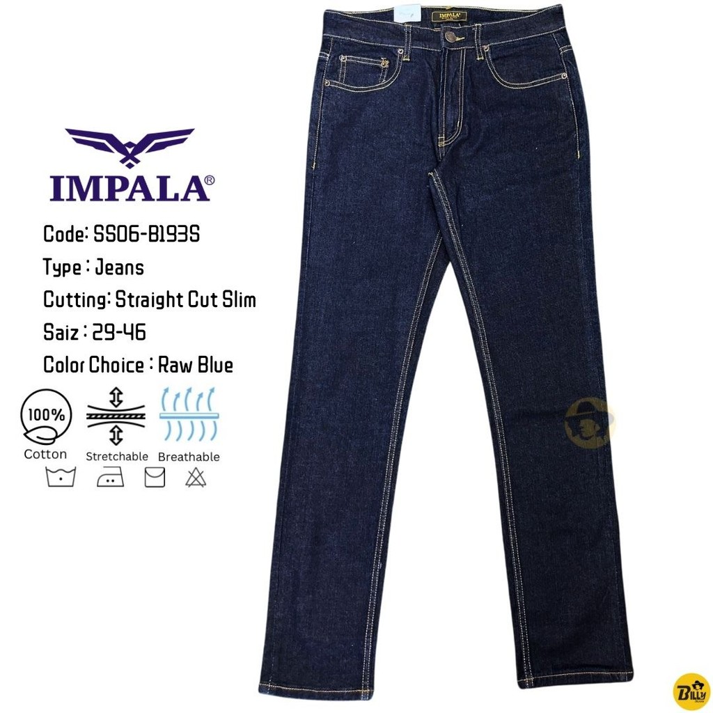 กางเกงยีนส์ผ้ายืดทรงสลิมผู้ชายยี่ห้อ Impala (SS06-B193S)