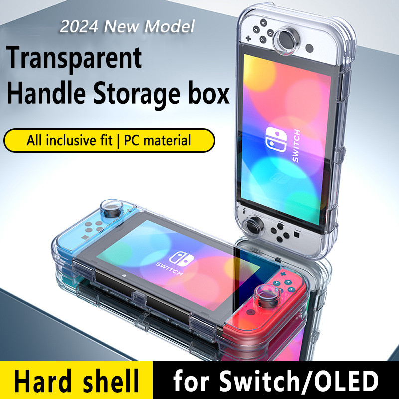 กล่องเก็บของแบบใสสําหรับ นินเทนโด สวิตช์ เกมคอนโซล พีซี กล่องคริสตัลเคสป้องกันสําหรับสวิตช์ OLED เปลือกแข็งป้องกันการตก