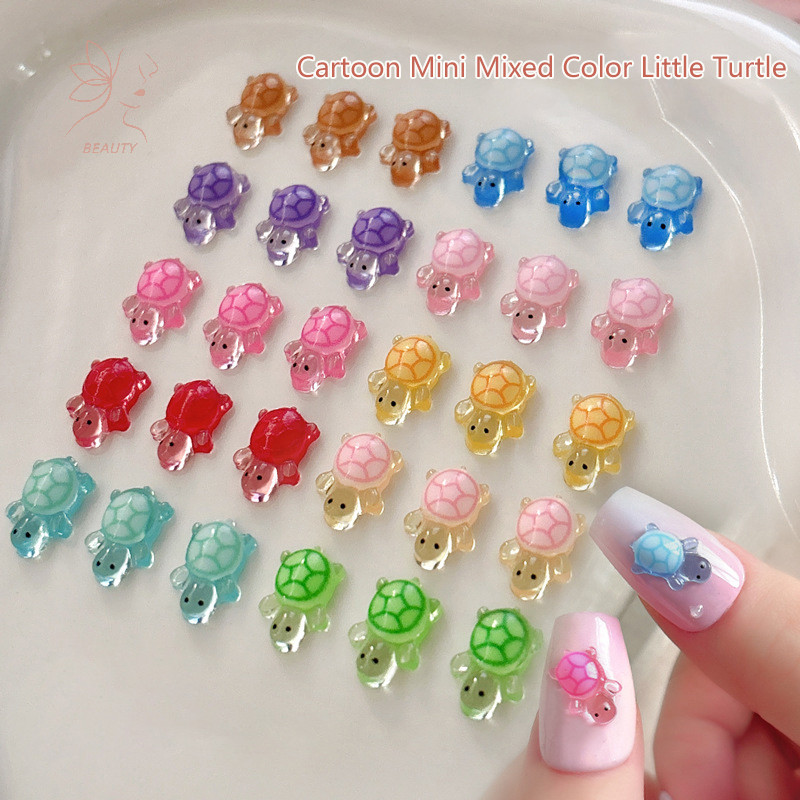 [maybeauty] 10/30 ชิ้นผสมเล็บเรซิ่นการ์ตูนเต่าน้อย Series Ch Rhinestones DIY Craft สําหรับเล็บ 3D เครื่องประดับ {TH}