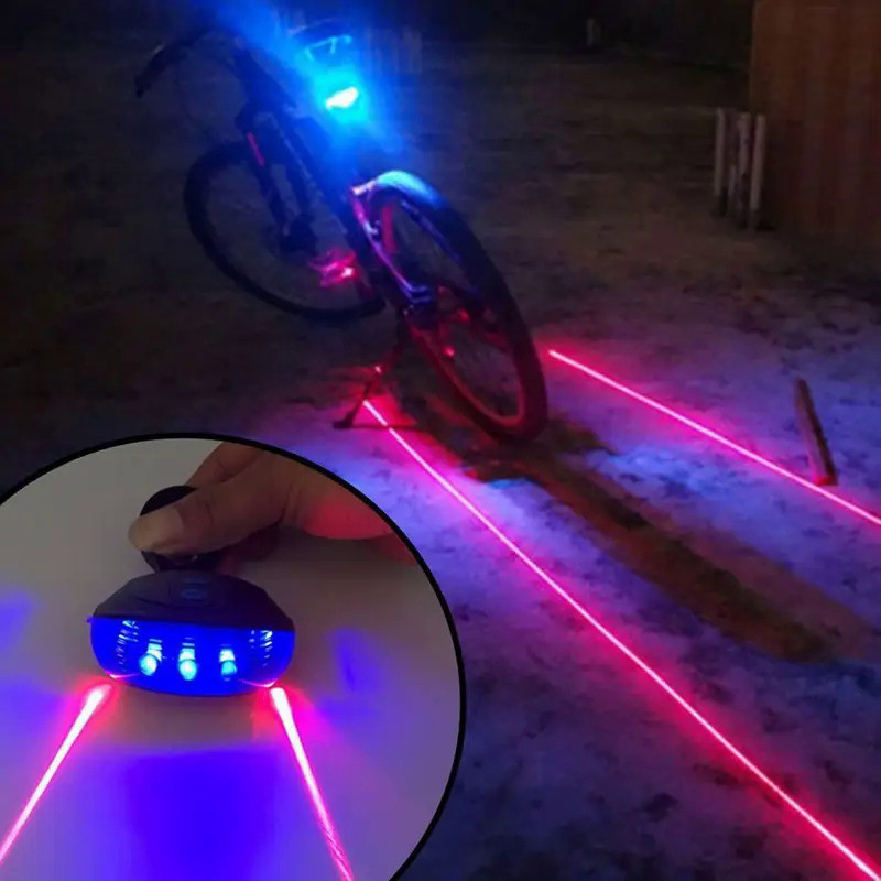 Waterproof Bicycle Cycling Lights Taillights LED Laser Safety Warning Bicycle Lights Bicycle Tail Bi