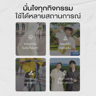 เสื้อกันฝน เสื้อกันฝนแฟชั่น PEVA เสื้อกันฝนผู้ใหญ่ ไม่มีฝนรั่ว หนาขึ้น ทน และมีน้ำหนั พับเก็บง่าย ใช้งานได้ระยะยาว