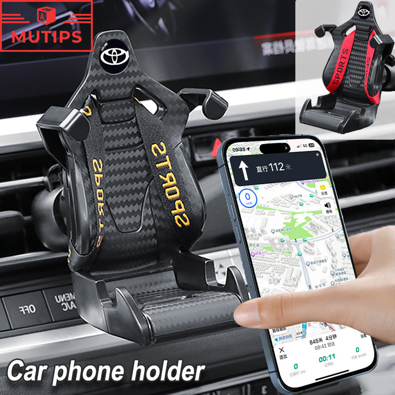 Toyota ที่วางโทรศัพท์ในรถยนต์ ที่วางโทรศัพท์มือถือสำหรับเครื่องปรับอากาศ สําหรับ Toyota GR Wigo Vios Rush Innova Hilux Raize Avanza Fortuner HiAce Yaris Corolla Altis Agya