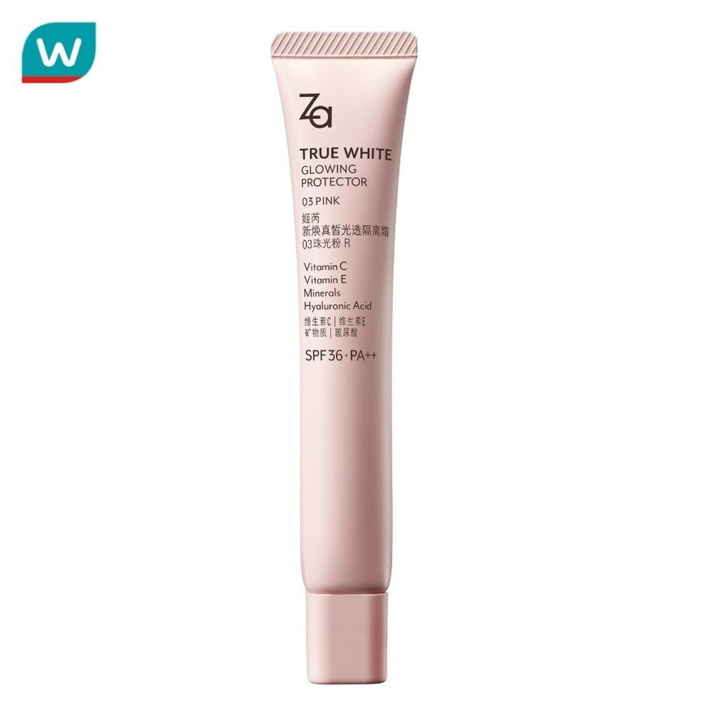 Za ซีเอ ทรูไวท์ โกลว์วิ่ง โปรเทคเตอร์ ไพรเมอร์ SPF36 PA++ 35ก. 03 พิงค์