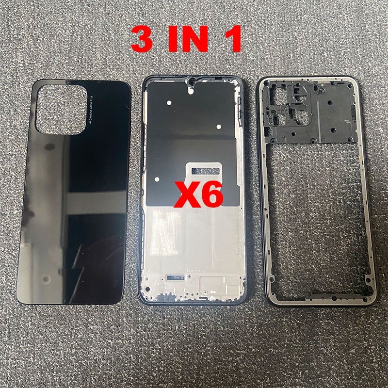 เต็มรูปแบบสําหรับ Huawei Honor X6 กรอบกลางด้านหน้าแผ่นกลางฝาครอบแบตเตอรี่แผงด้านหลังด้านหลังด้านหลังประตูกรณี VNE-LX1 VNE-LX2 LX3