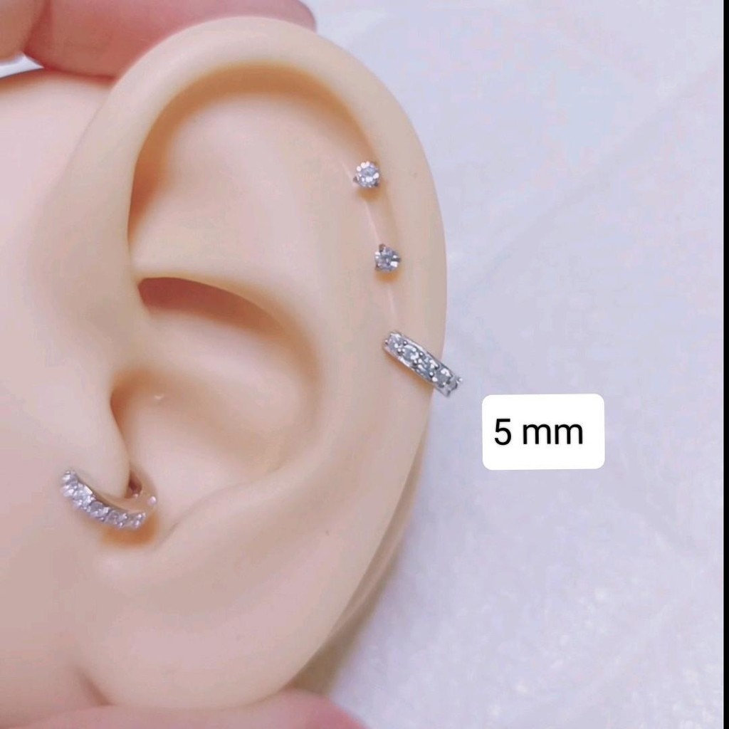 CZRSV12 ต่างหูsvcz ห่วงจิ๋ว 5 mm ห่วงปีกหู ทากัส ราคา 1 ชิ้น