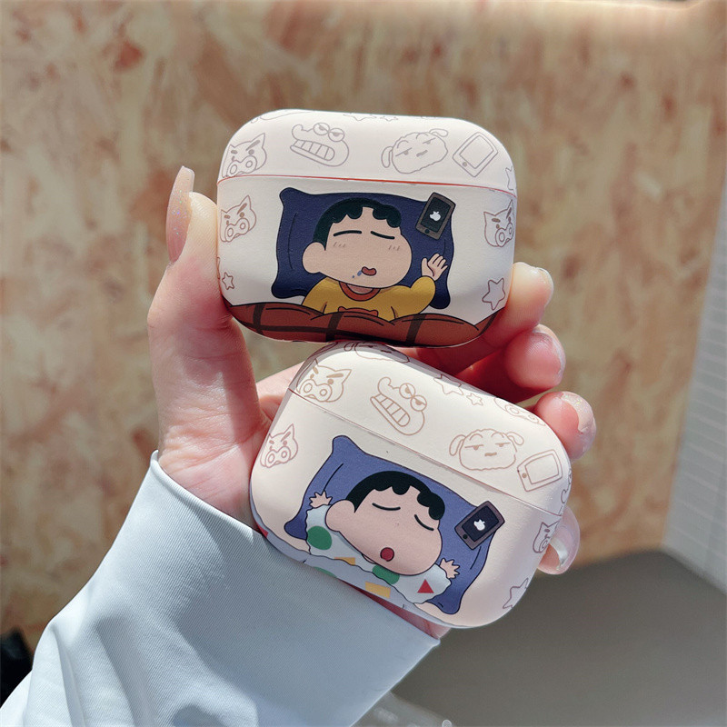 (Pro3 2025)Sleep Crayon Shin-chan Case สําหรับ AirPods4/4ANC/1/2/3/Pro/Pro2/Pro3 Frosting Full Protection Case