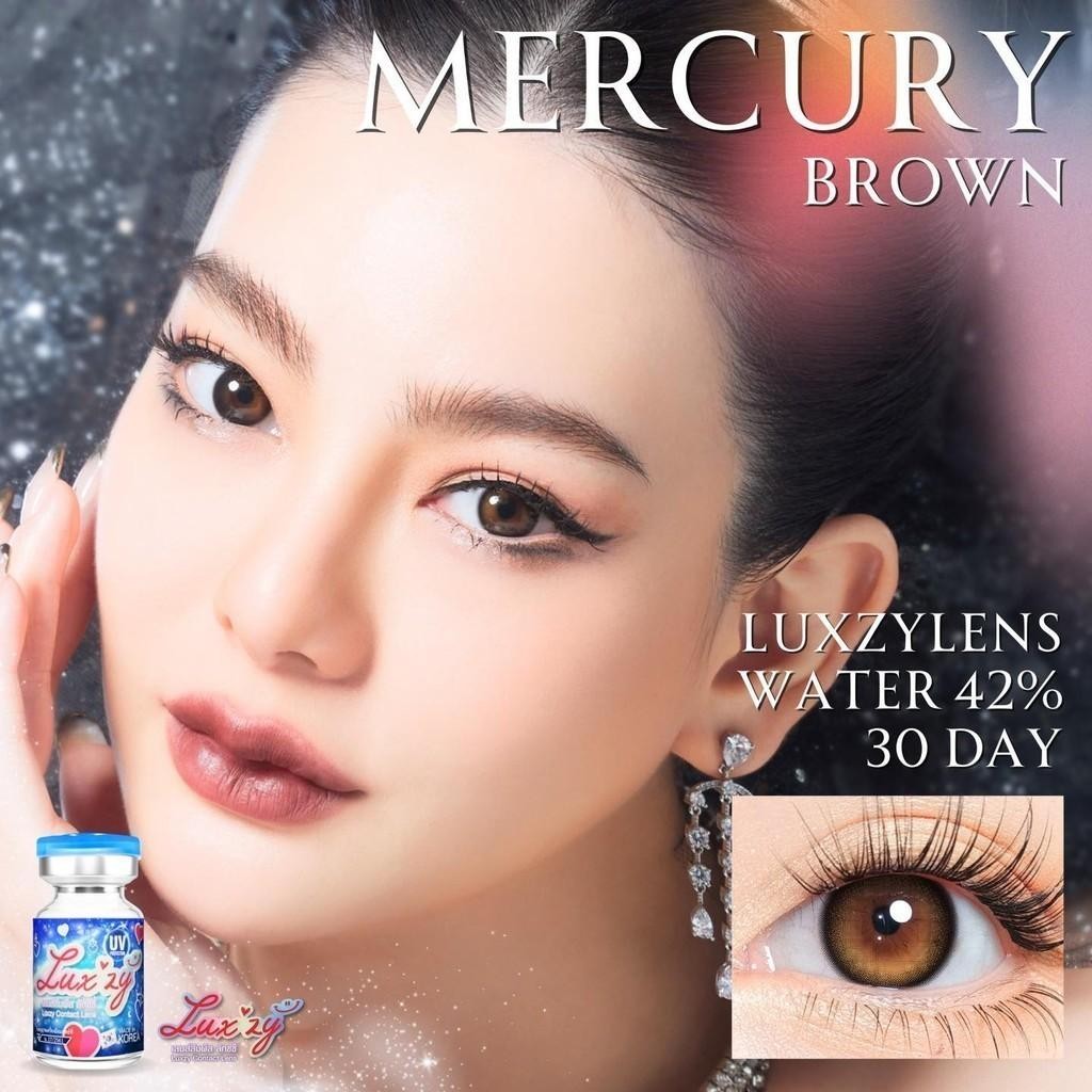 คอนแทคเลนส์[กลาง] Mercury Brown / Gray (Luxzylens) ☁️ มี อย.ไทย