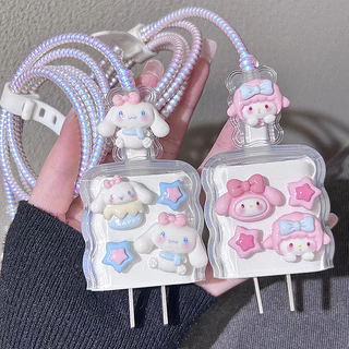 5In1 น่ารัก 3D รูปแบบการ์ตูน Charger และสายชาร์จชุดป้องกันสําหรับ Iphone Power Adapter 18W/20W -CY