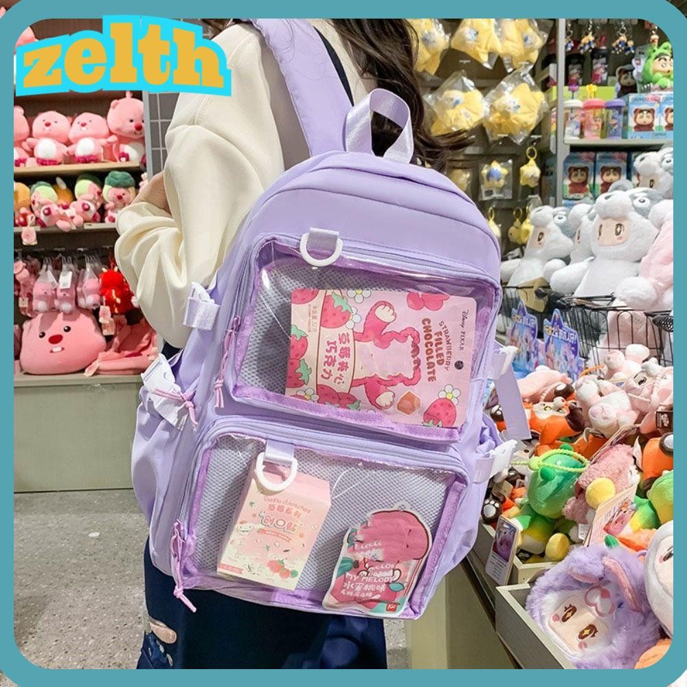 Zelth กระเป๋าเป้สะพายหลัง,สองกระเป๋า Kawaii กระเป๋านักเรียน,กระเป๋า JK ความจุขนาดใหญ่เด็กผู้หญิง