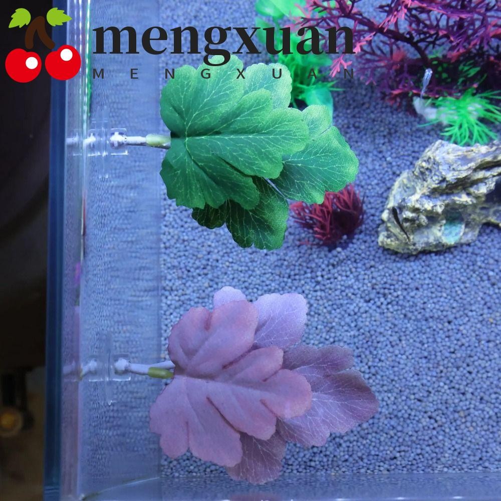 Mengxuan ภูมิทัศน์ตู้ปลา,พร้อมถ้วยดูดจําลองปลากัดใบพักผ่อน,หญ้าเครื่องประดับพลาสติกสร้างสรรค์พืชประดิษฐ์ปลาเล่นซ่อนใบเปลญวน