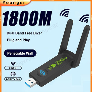 จริง 1800Mbps USB3.0 อะแดปเตอร์ Wifi 5G Dual Band Driver ฟรี USB Router Wifi การ์ดเครือข่าย TriBand Wifi Receiver Dongle สําหรับ Windows Lapto