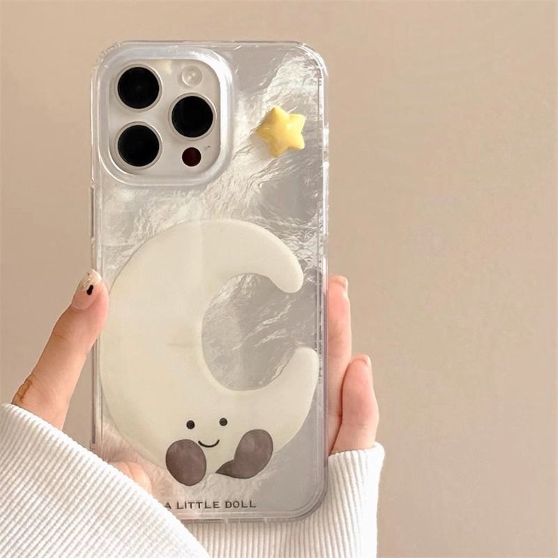 Salsa Grocery Store/Moon Smiley สามมิติ Star เหมาะสําหรับ Apple iPhone16 เคสโทรศัพท์ 15/13/14promax/