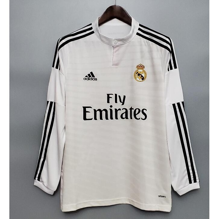 New Retro14/15 Real Madrid Home Away Retro Soccer jersey ฟุตบอลแขนสั้นผู้ชายฟุตบอลคุณภาพสูงชุดฟุตบอล jersey แขนยาว