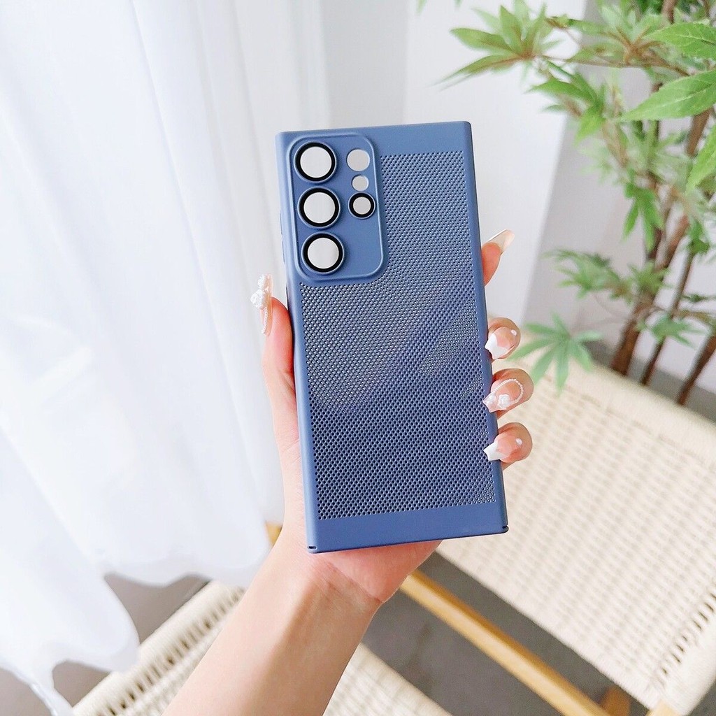 SAMSUNG ระบายความร้อนกระจายความร้อนเคสโทรศัพท์พร้อมเลนส์กระจกป้องกันสําหรับ ซัมซุง ส24 ส23 22 21 พิเศษฮาร์ดพีซีปกบางธรรมดาฝาครอบโทรศัพท์ - รูปที่ 5