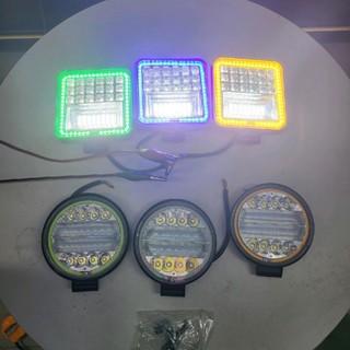 สปอตไลท์ Led 4นิ้ว ขอบสี เหลือง เขียว น้ำเงิน 12-24v รถมอไซด…