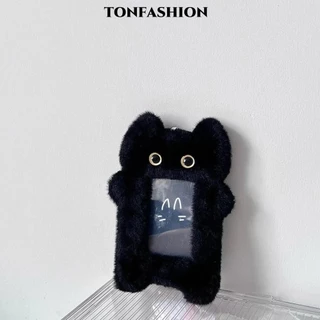 Tonfashion ตุ๊กตา Photocard ,ที่ใส่บัตรนักเรียนน่ารัก Photocard ,กระเป๋าการ์ตูนพวงกุญแจไอดอลภาพฝาครอบป้องกันรถบัสบัตรประตูแขน