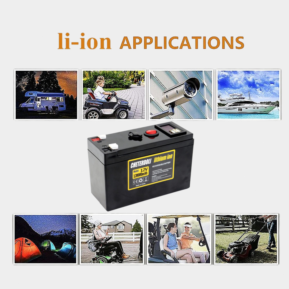 lithium battery 12v 120AH แบตเตอรี่พลังงานแสงอาทิตย์ Built in BMS Protection โมดูลชาร์จแบตเตอรี่ 18650 - รูปที่ 3