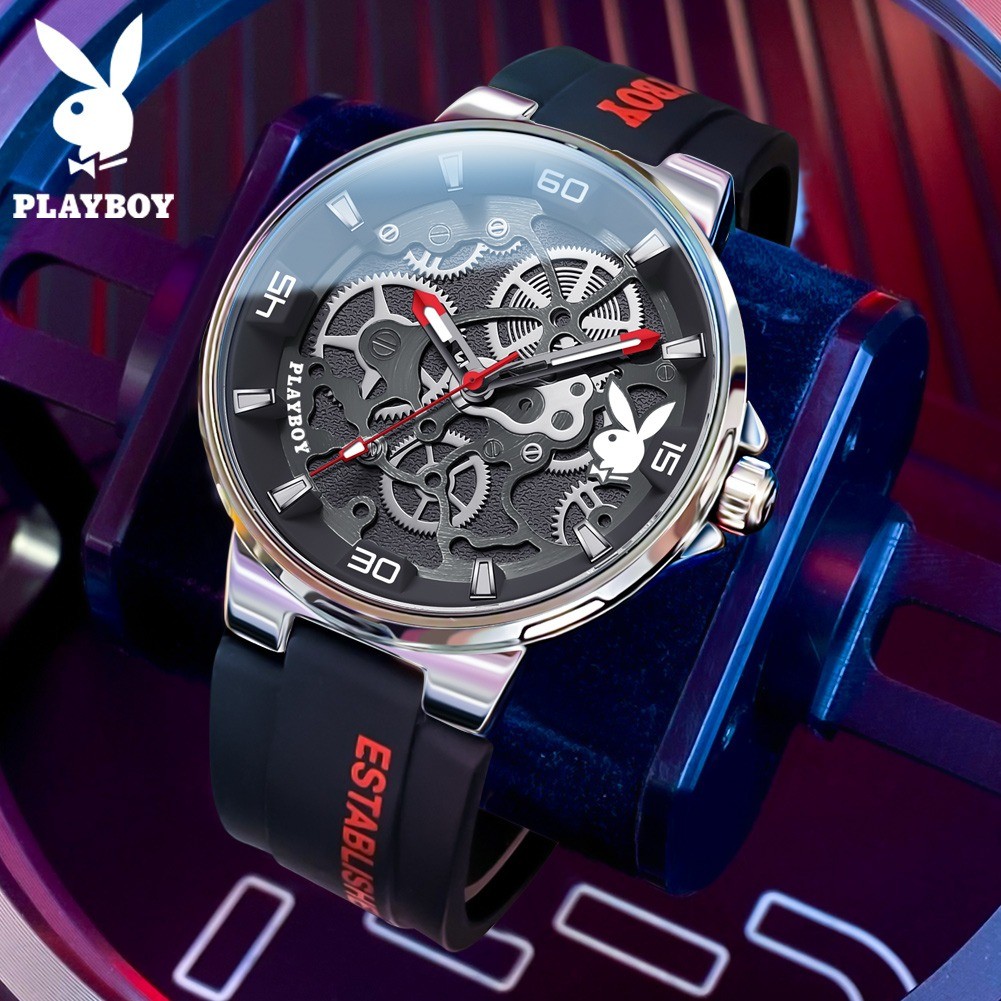 🔥 นาฬิกา Playboy 3052 ของแท้ ✨ กันน้ำ-เรืองแสง-แสดงวันที่ 🌟 สายยางปรับระดับ+กล่องหรู 🚚 ส่งฟรีทั่วไทย