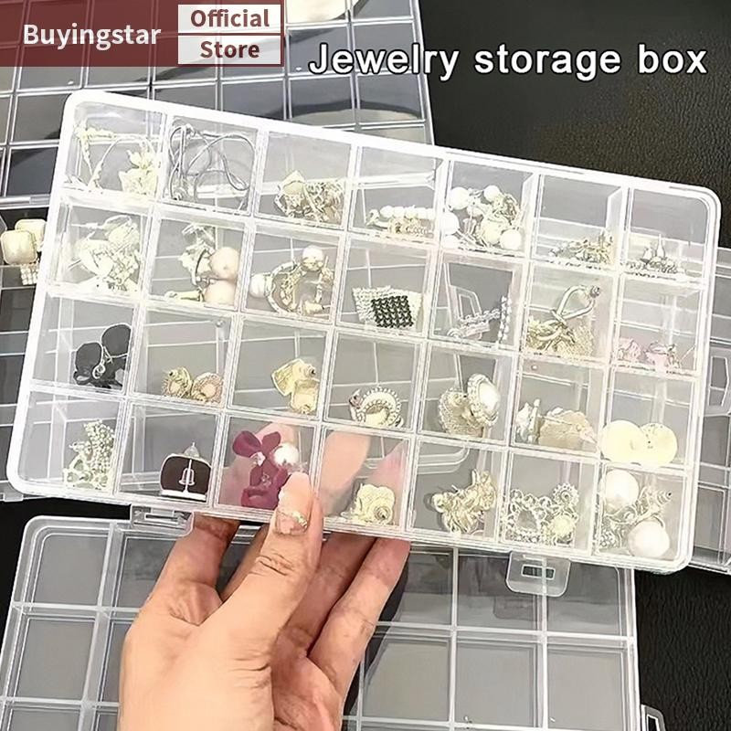 Zcx 28 กริดโปร่งใส Organizer กล่องพลาสติก Square Organizer กล่องเก็บสําหรับ Home แต่งหน้าเครื่องประดับอุปกรณ์เสริม VO