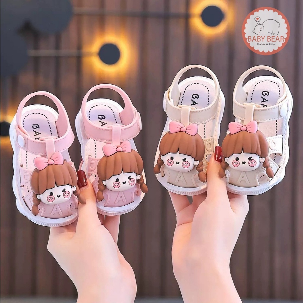 รองเท้ารัดส้น รองเท้าหัดเดินเด็กผู้หญิง สำหรับ6เดือน-3ปี ลายกระต่าย