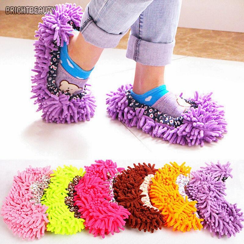 Brightbeauty ใหม่ 1 ชิ้น al กวาดพื้น unfied ขี้เกียจลาก overshoes ทําความสะอาดรองเท้าแตะชุด clean mop หมวก unครอบคลุมรองเท้า clean TH
